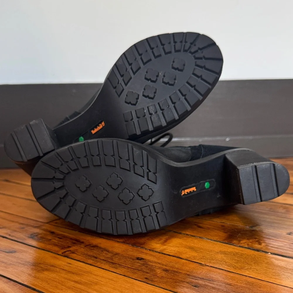 Timberland Camdale Women's Black Lace-Up Heeled Boots - Size 7.5 - Picture 5 of 9